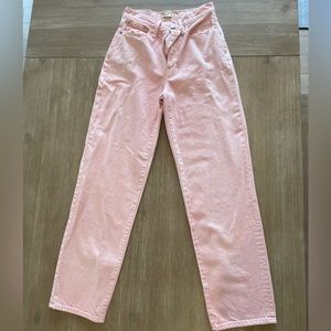 The Perfect Vintage Wide-Leg Jean in Light Pink Wash: Botanical-Dye Edition